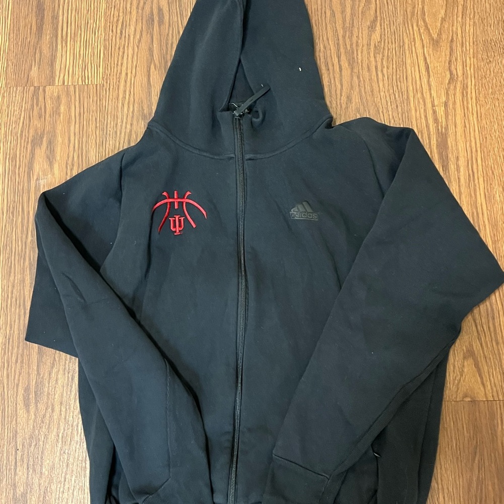 Adidas Black Hoodie with Red Logo